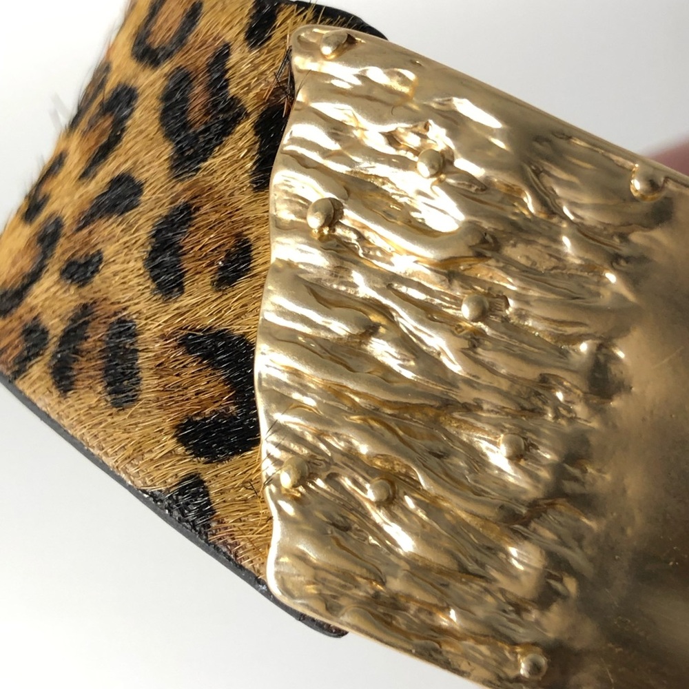 Gold and Black Wide Cuff Bracelet with Two-Tone Design